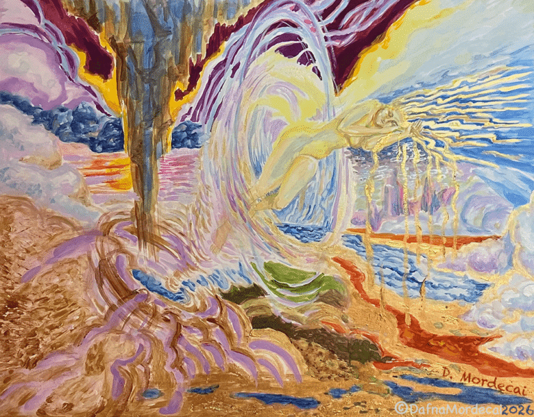 student Dafna Mordecai’s dream painting shown in the IASD 2026 Dream Art Exhibit