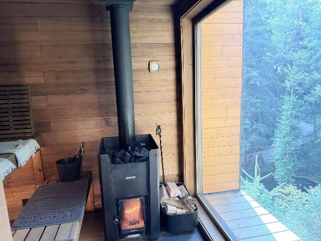 Sauna fireplace